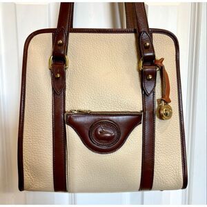 DOONEY & BOURKE - Vintage All Weather Leather (AWL) Shoulder Bag/Cream & Brown